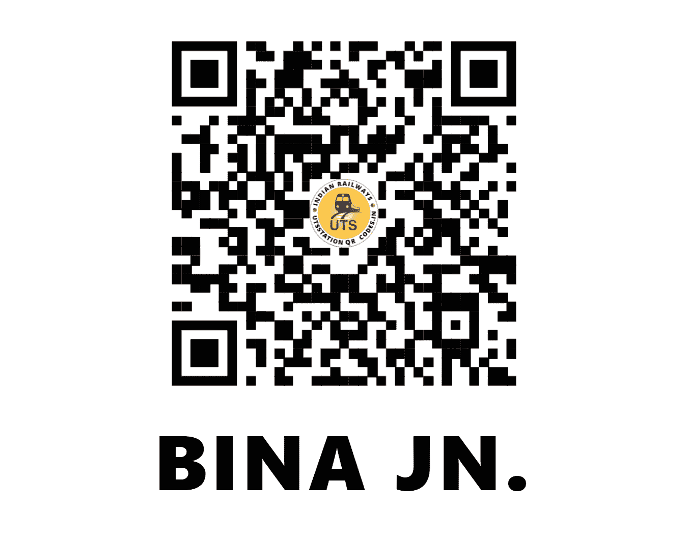 UTS QR Code for BINA JN. - BINA (WC - MADHYA PRADESH)